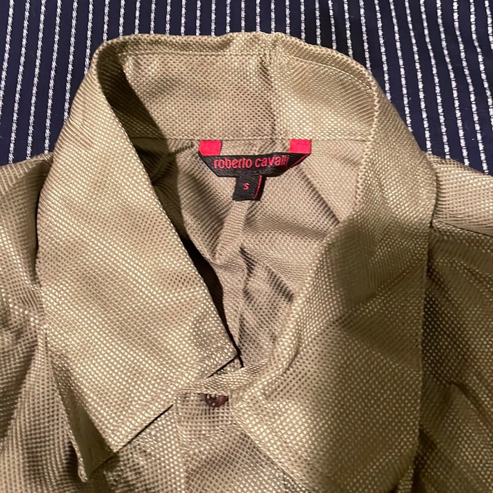 Roberto cavalli green shirt